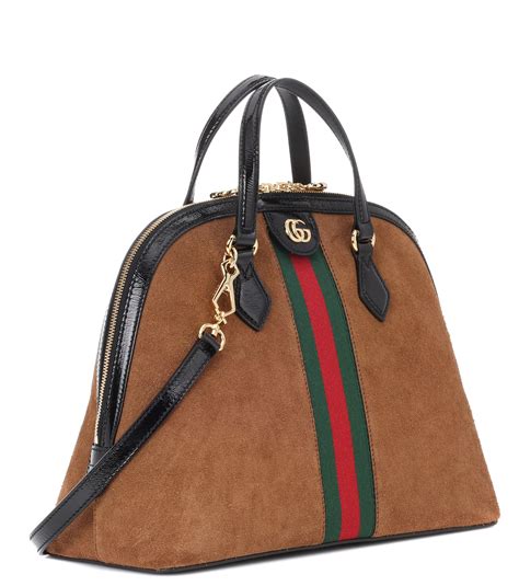 gucci brown and black handbag|gucci brown suede bag.